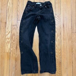 Zara Black Straight Jeans with Stud Accents